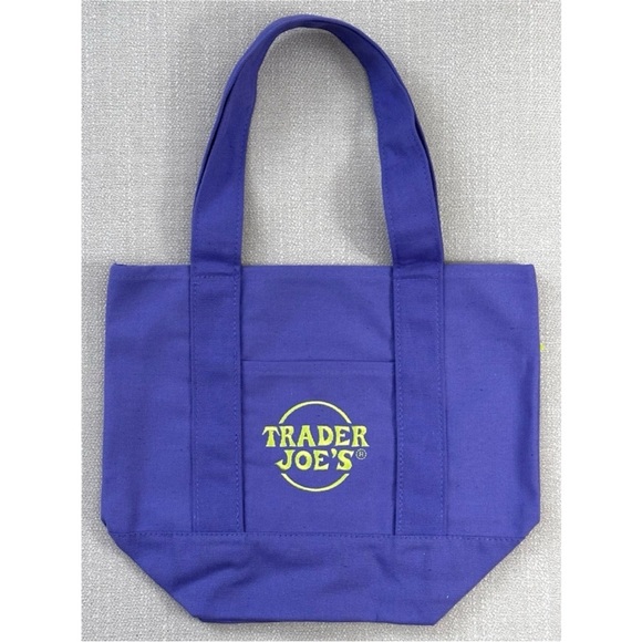 NWT Trader Joe's Mini Canvas Tote Bag - Picture 2 of 2